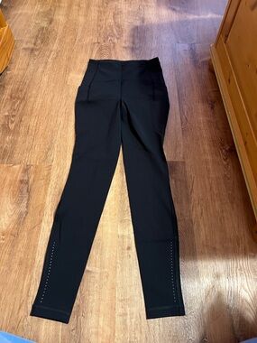 Lululemon Black High-Waist Ponte Leggings with Ankle Stud Detail